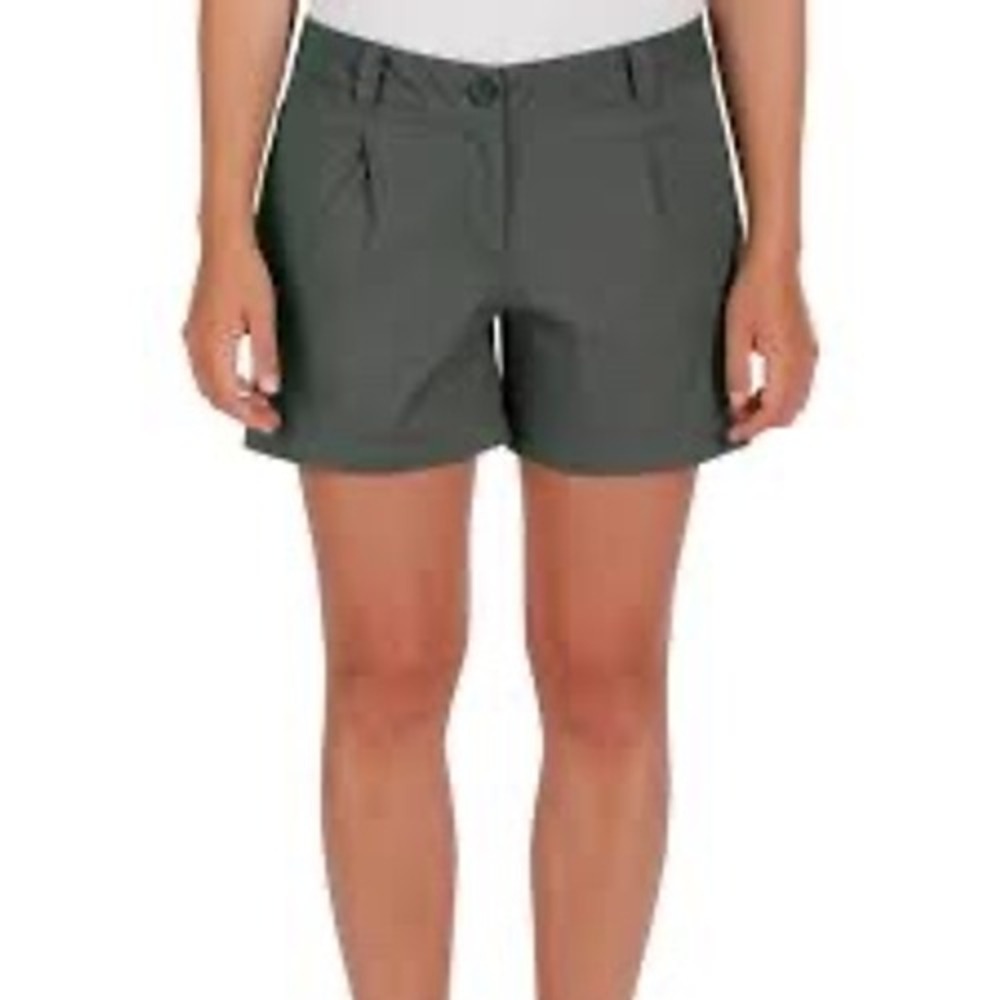 Quechua‎ NH100 Women Hiking Shorts Olive Green Stretch Cotton Pleated Size 28